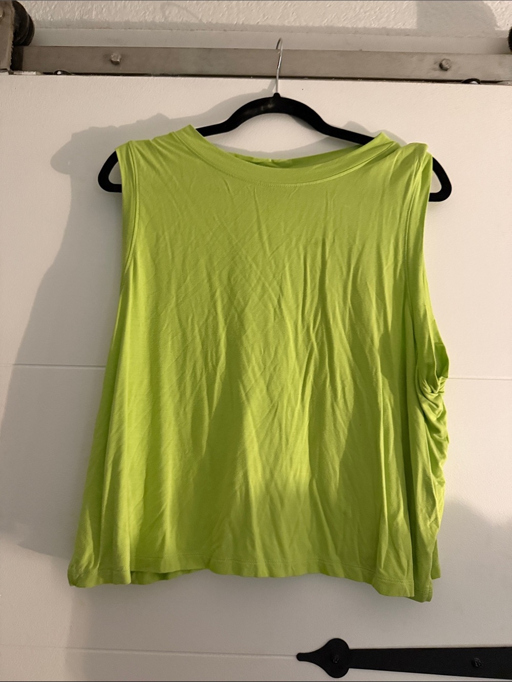 Sleeveless Relaxed Tank Top in Bright Lime